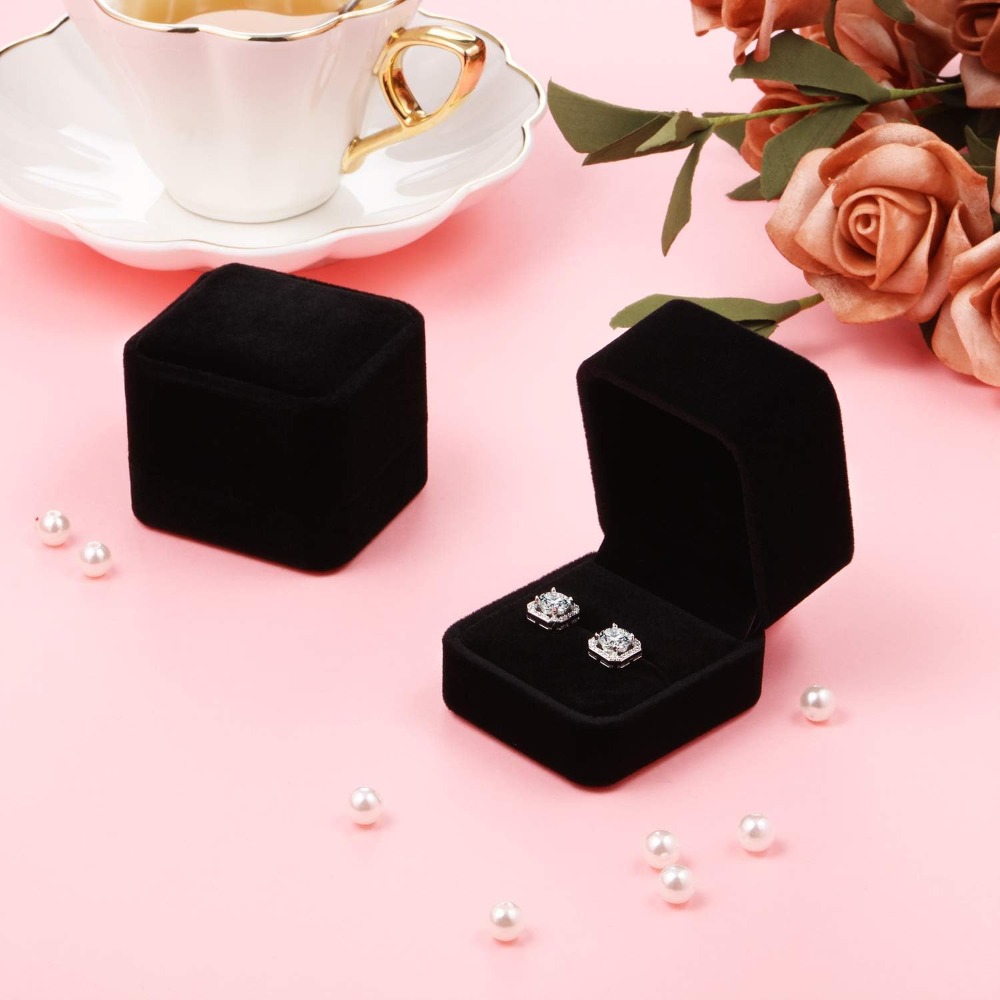 4pcs Ring Earring Box Set for Wedding and Engagement Gifts